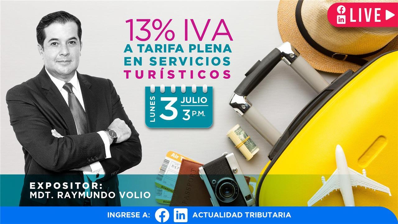 Live: 13% IVA a tarifa plena en servicios turísticos